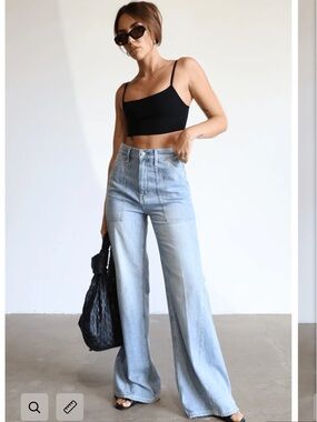 Anthropologie Pistola Ruby High Rise Utility Pocket Palazzo Jeans Size 31